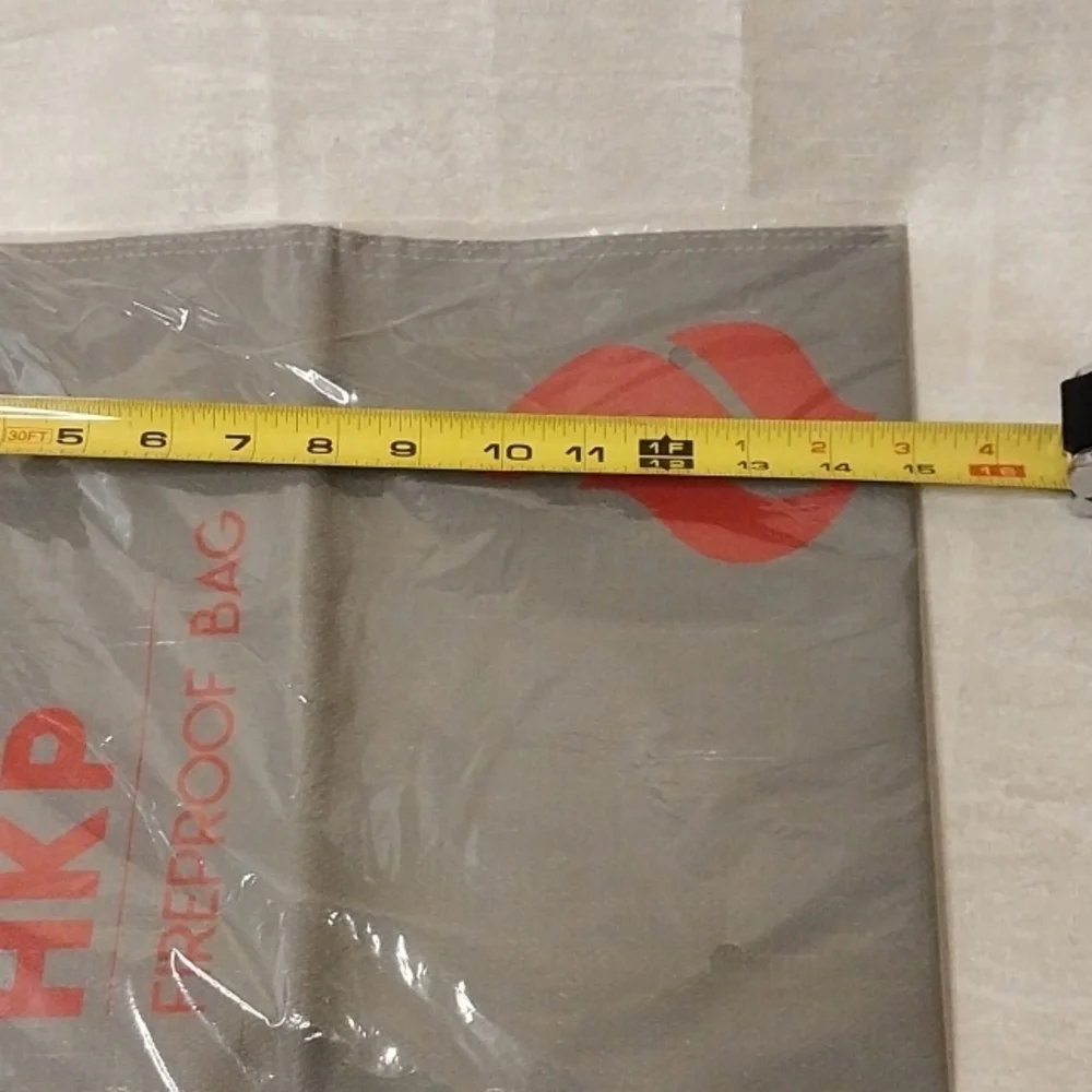 Fireproof Document Bag — Gray with Red Trim
